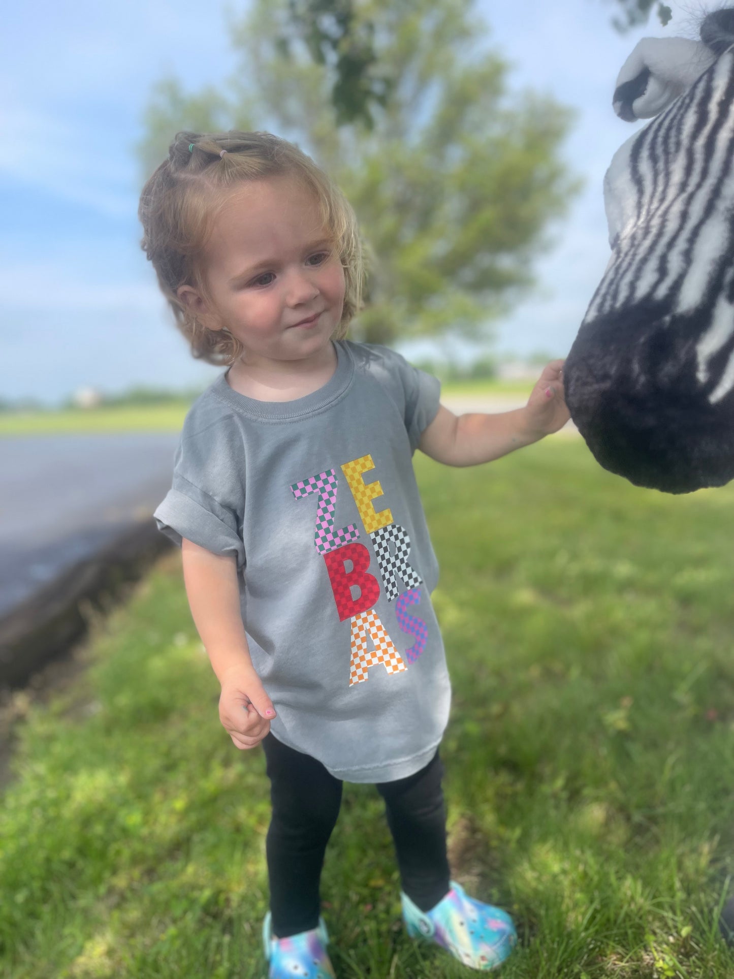 Youth Zebra Checkered tee