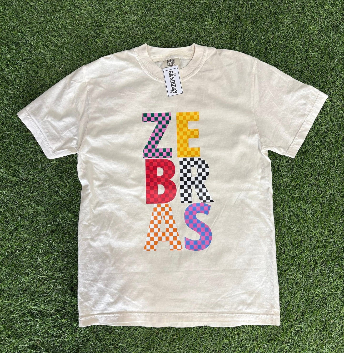 Zebras Checkered tee