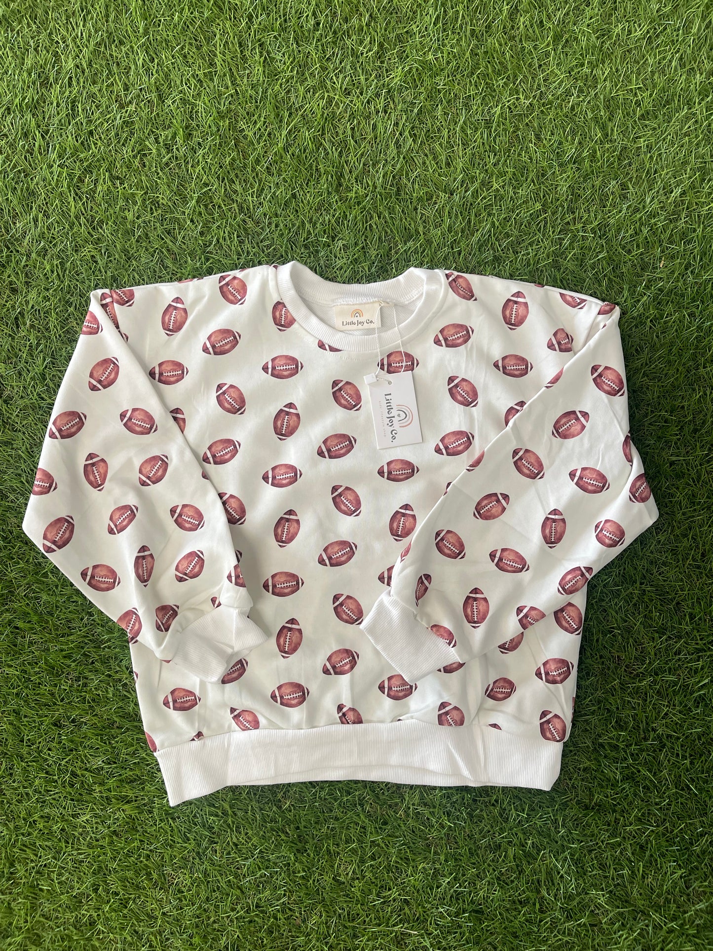 Football Print Crewneck- Toddler