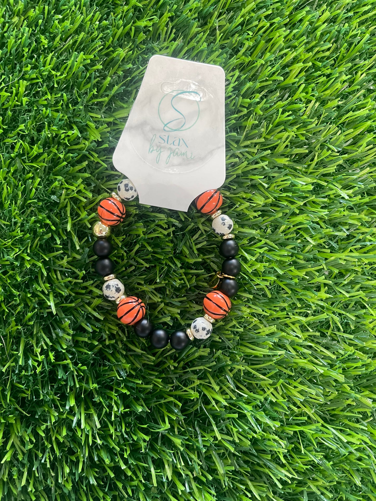 Basketball/black/leopard bracelet