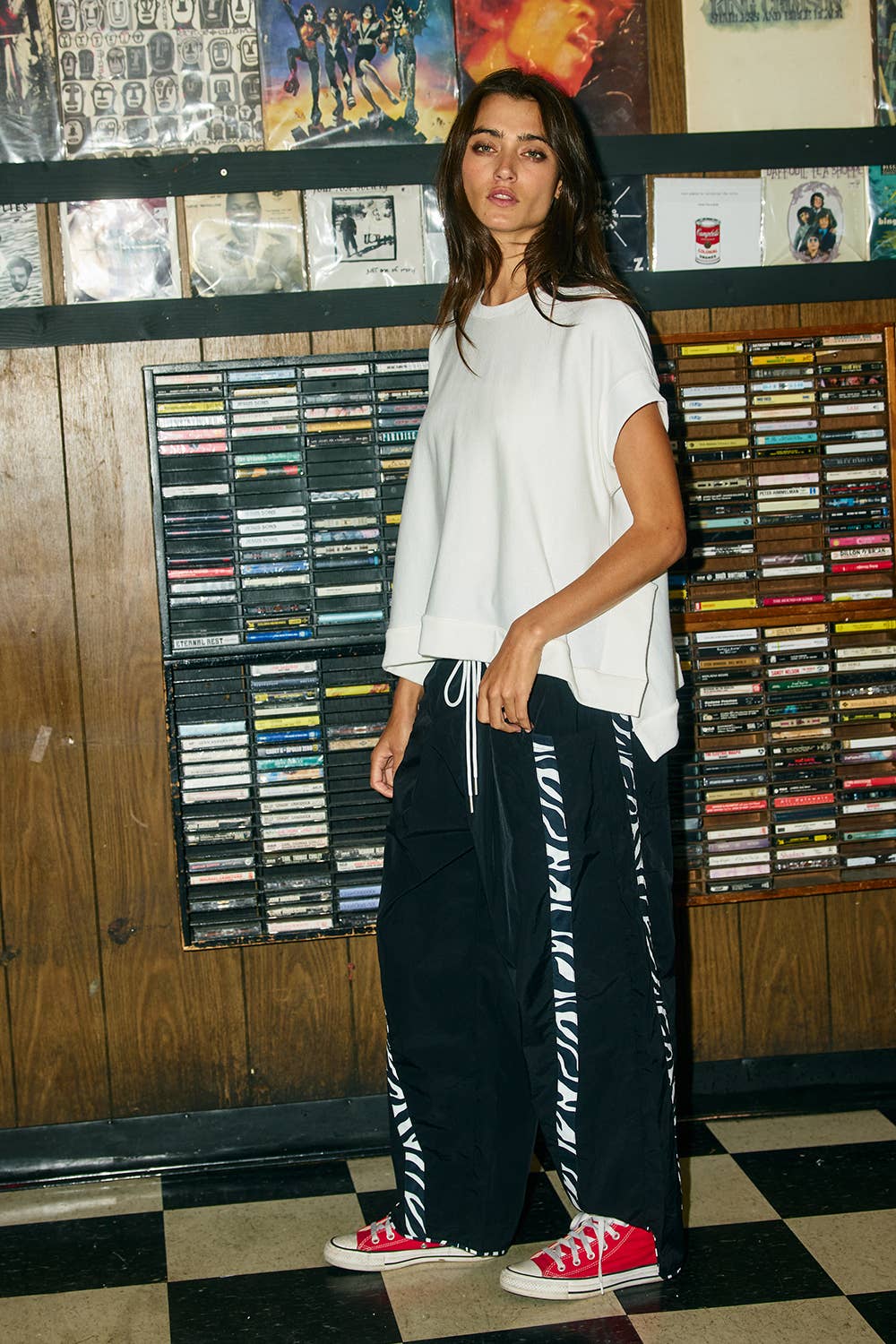 ZEBRA | Zebra Side-Striped Wide-Leg Windbreaker Pants