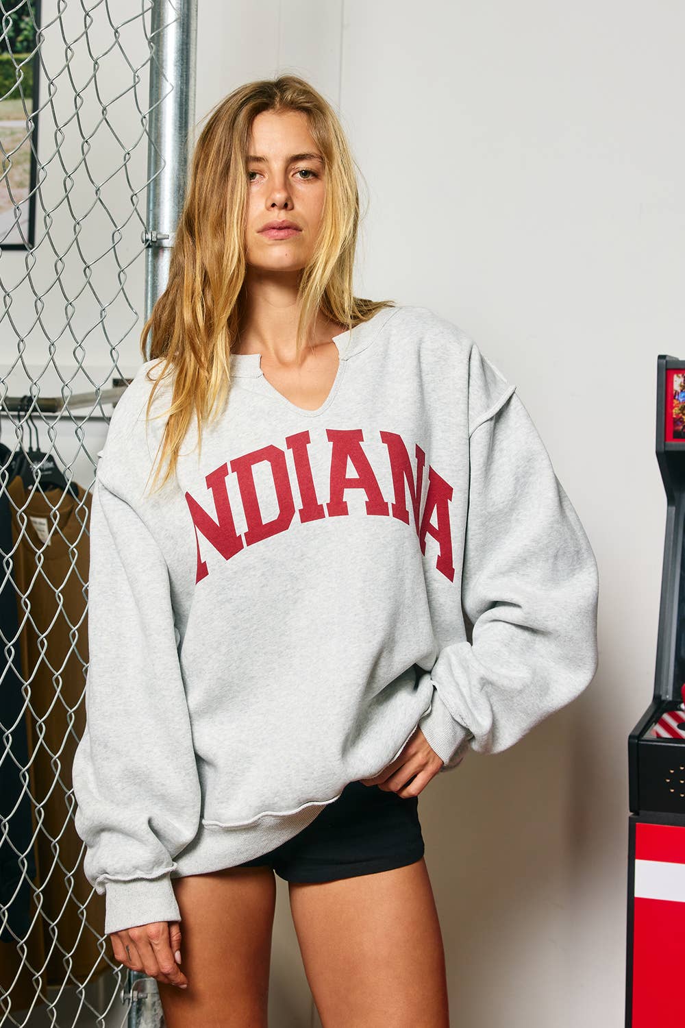 'INDIANA/IN' Reversible Varsity Sweatshirt