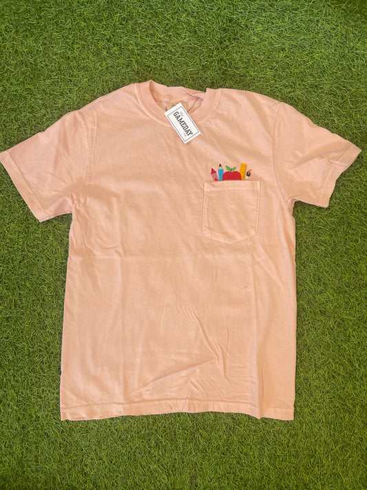 Teacher emb- pocket tee
