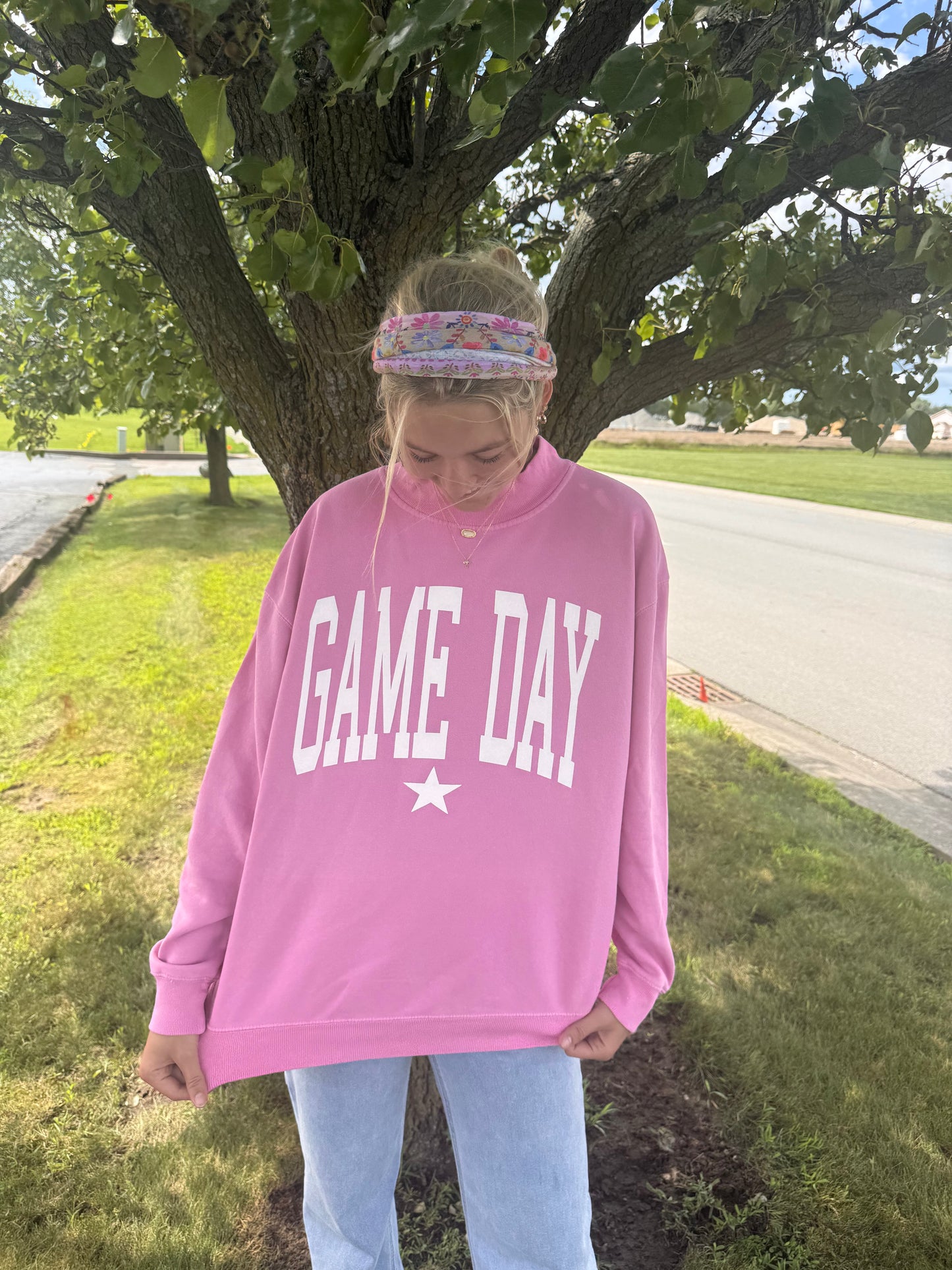 Pink GAME DAY mockneck