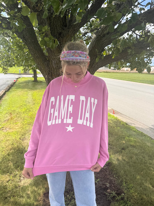 Pink GAME DAY mockneck