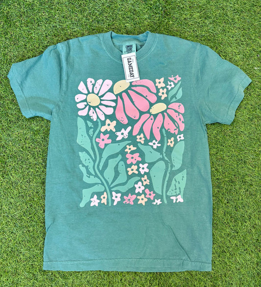 floral graphic tee
