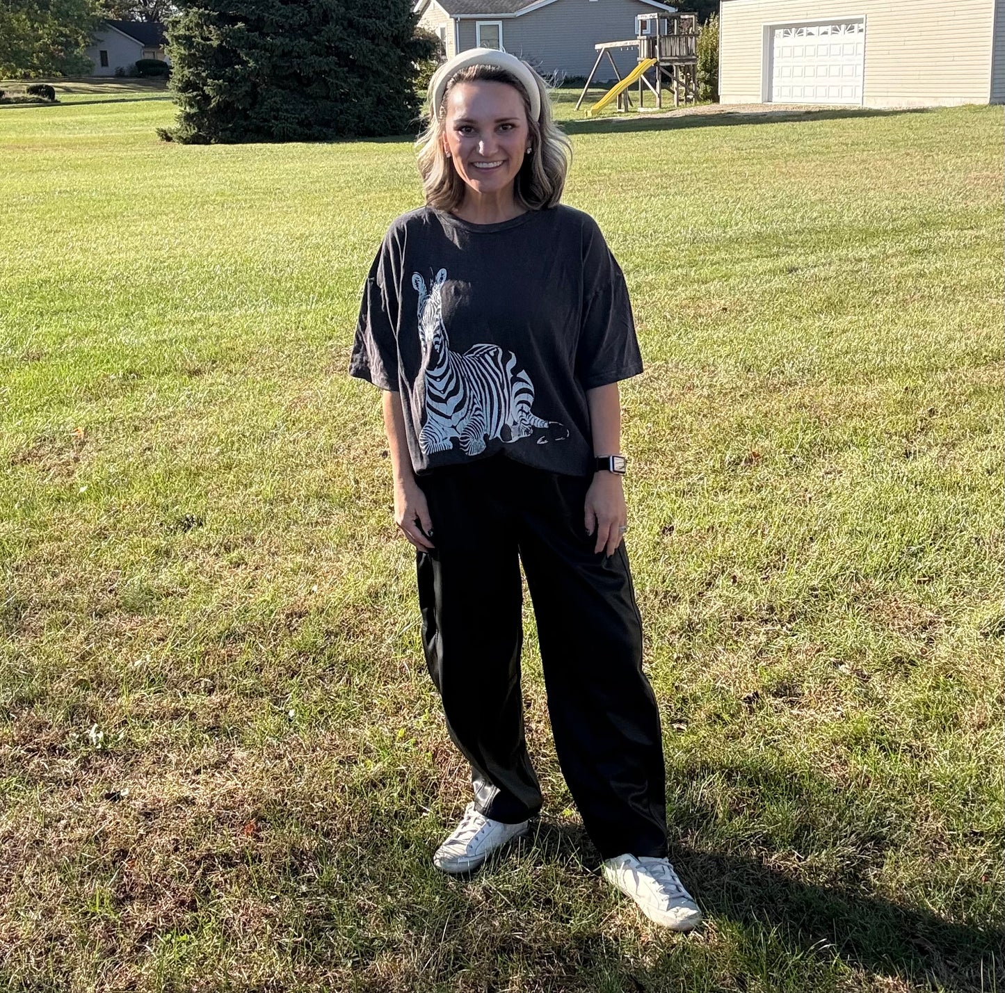 Vintage oversized varsity stripes tee