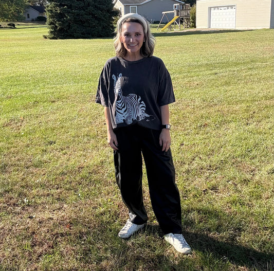 Vintage oversized varsity stripes tee