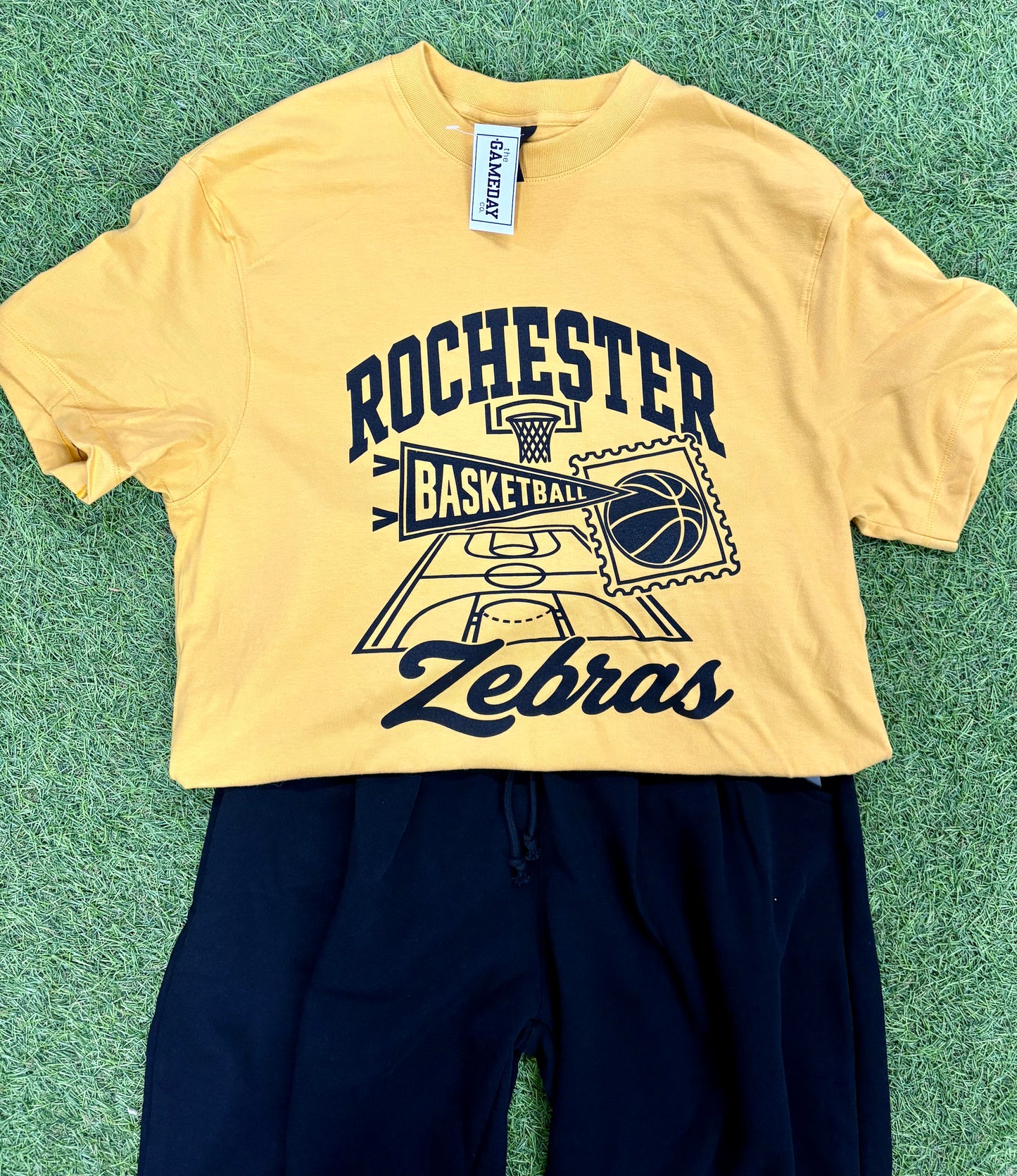 Zebra Basketball Pennant Tee