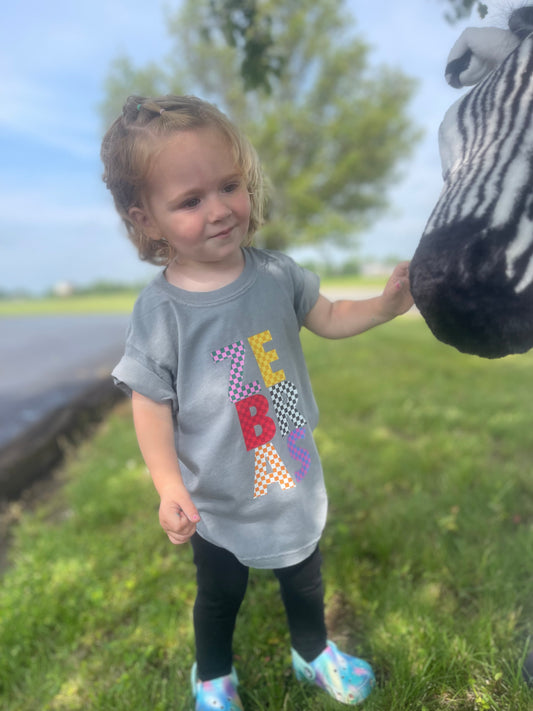 Youth Zebra Checkered tee