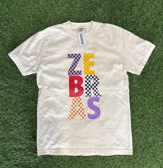 Zebras Checkered tee