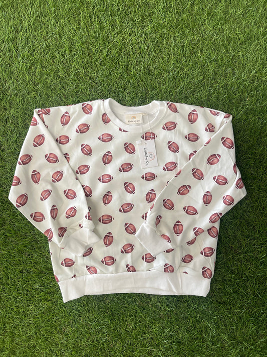 Football Print Crewneck- Toddler