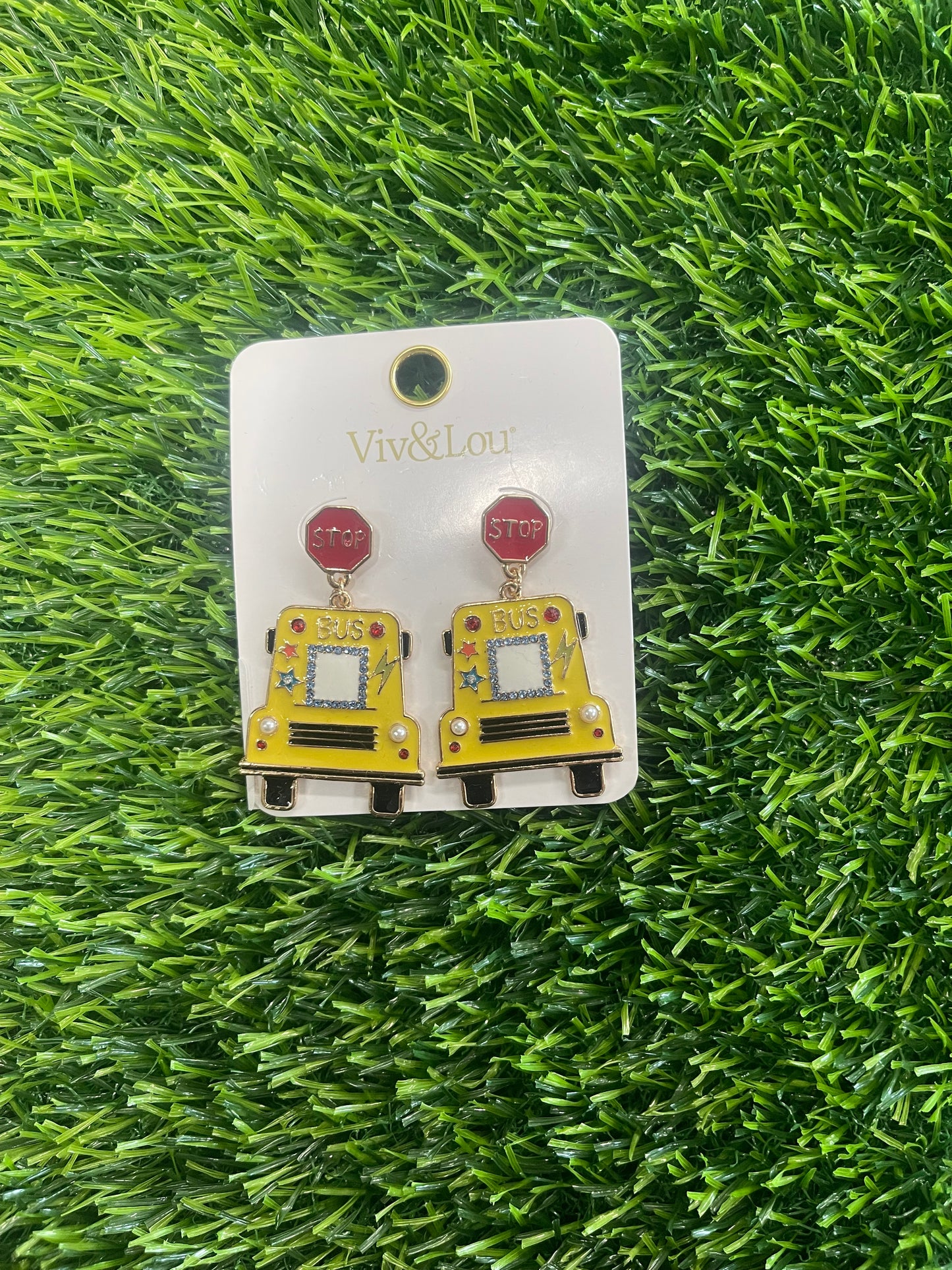 School bus- earrings