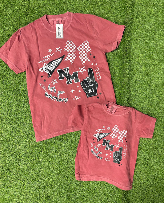 with a bow on top North Miami tee- youth