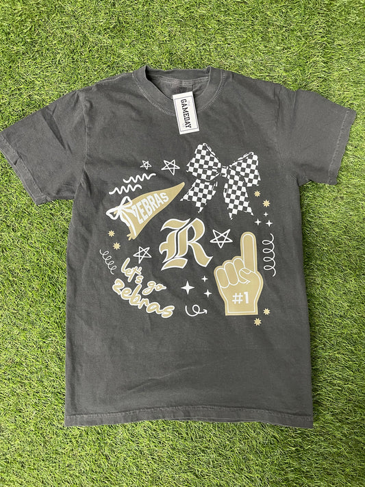 with a bow on top zebra tee