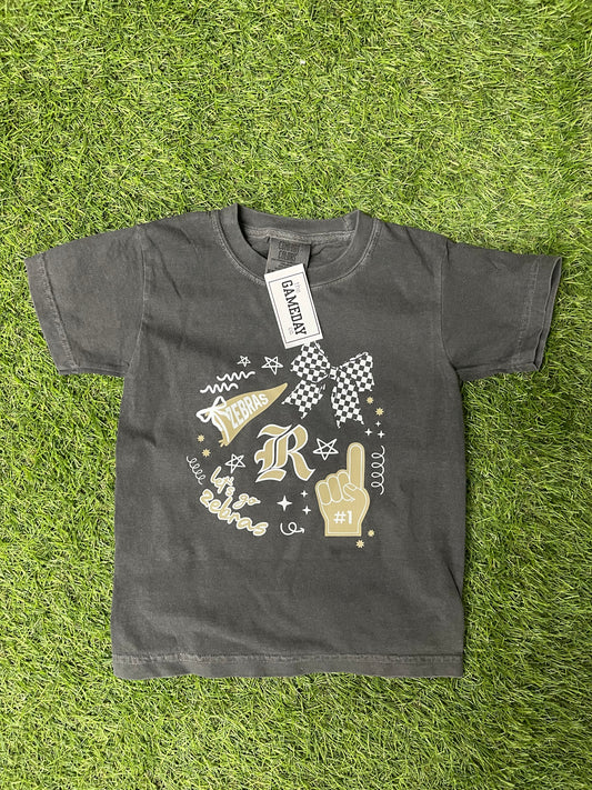 with a bow on top zebra tee-youth