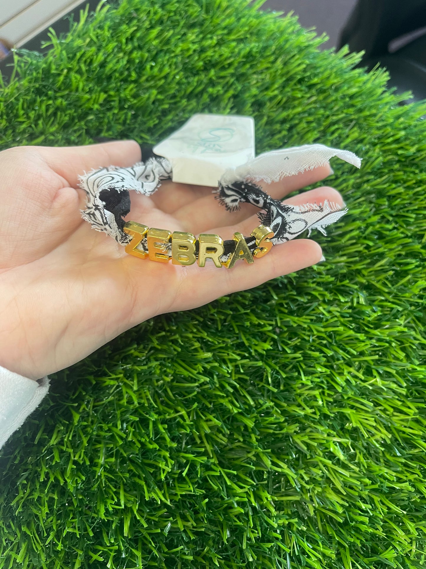 Zebras slide letters scarf bracelet