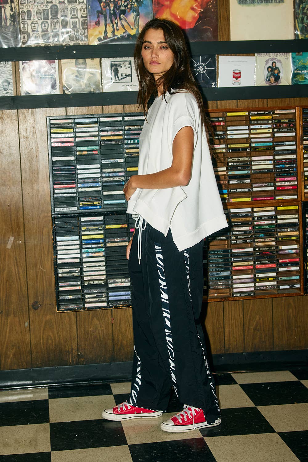 ZEBRA | Zebra Side-Striped Wide-Leg Windbreaker Pants