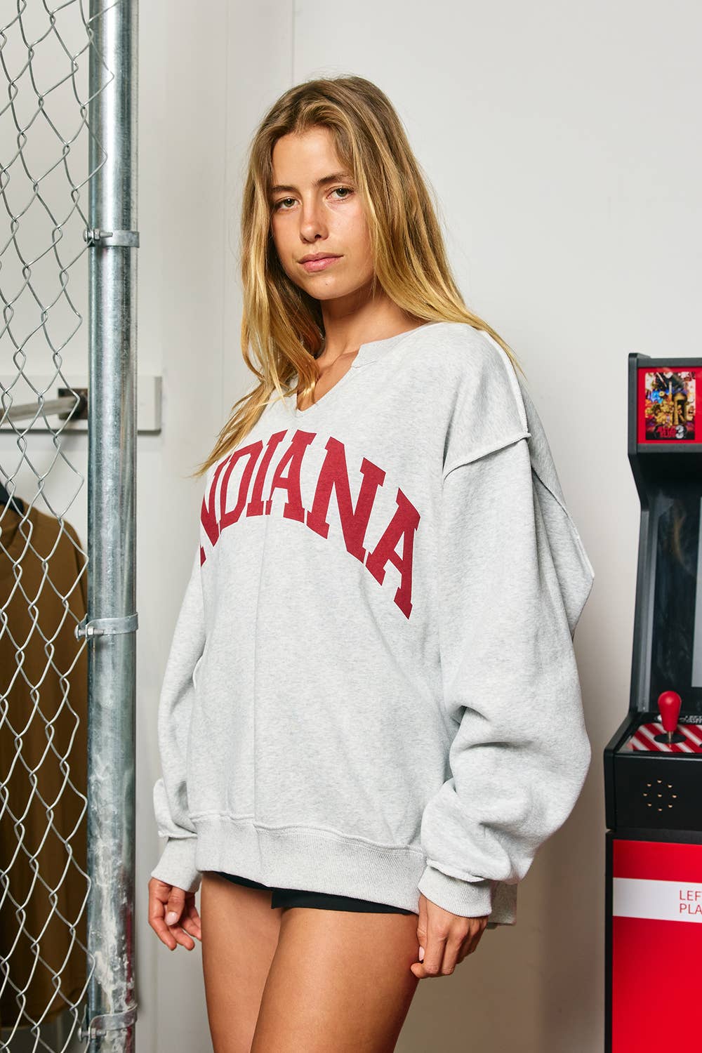 'INDIANA/IN' Reversible Varsity Sweatshirt