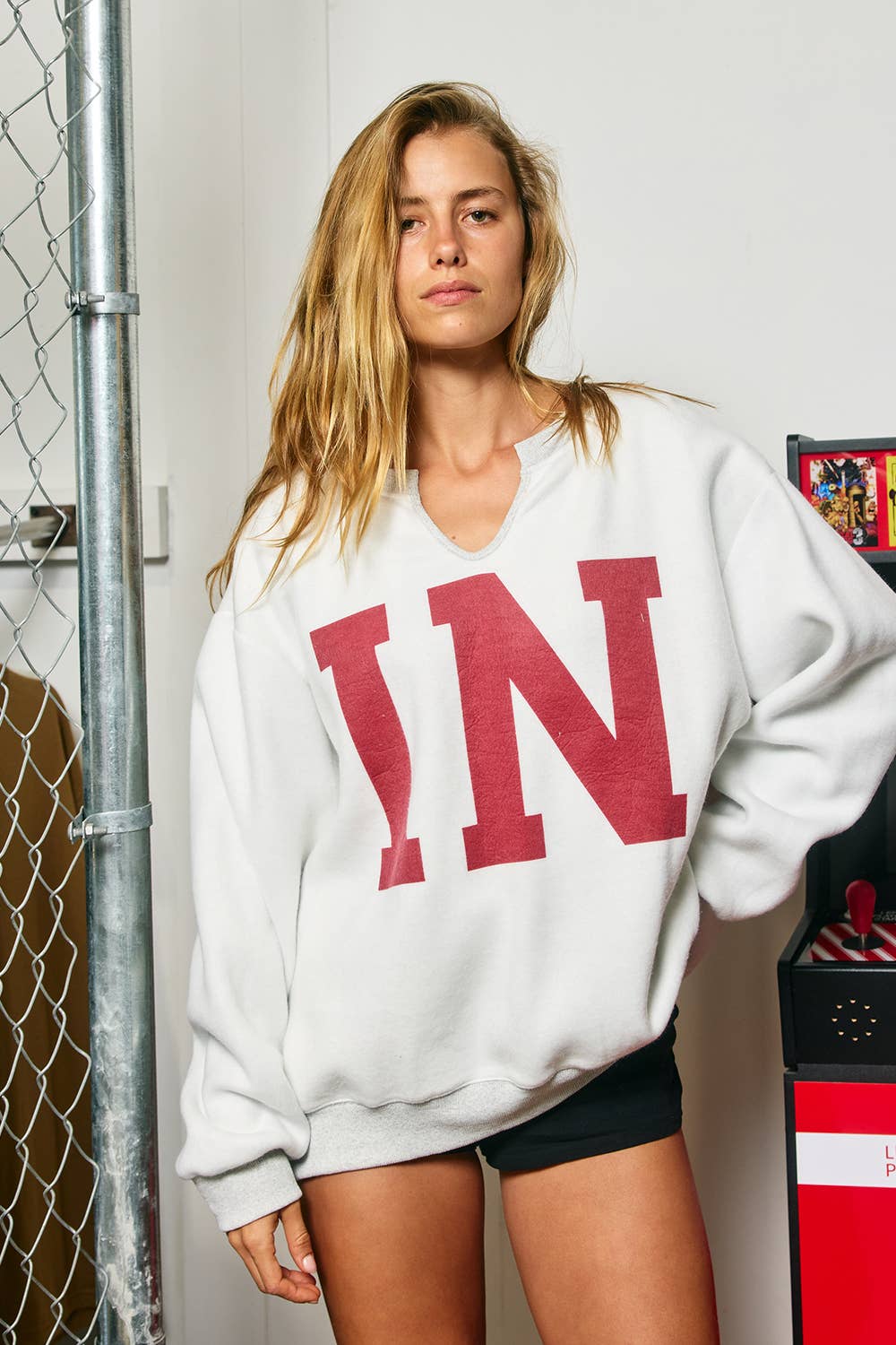 'INDIANA/IN' Reversible Varsity Sweatshirt